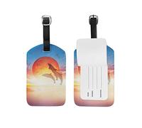 Etichette per bagagli Jump Dolphin Etichetta identificativa in pelle per bambini Ragazzo Ragazza 1 pezzo