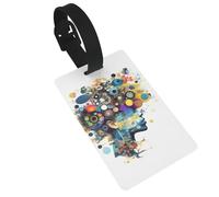 Etichette per bagagli leggere con intelligenza artificiale con stampa cerebrale per valigie carino divertente etichette per borse da viaggio facili da identificare