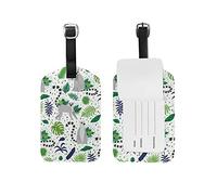 Etichette per bagagli Lemures foglie di palma Etichetta per bagaglio da viaggio in pelle 1 pezzo