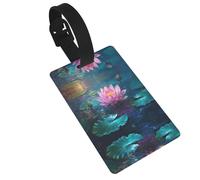Etichette per bagagli Lotus in The rain per valigie, identificativi del nome per un facile riconoscimento della borsa, ideali per valigie da viaggio, nere
