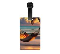 Etichette per bagagli per amaca da spiaggia al tramonto, identificatori per bagagli eleganti, impermeabili e durevoli, assicurano che il tuo viaggio sia sicuro e ordinato.
