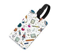 Etichette per bagagli per valigie con formule di chimica, fisica e scienza, etichette identificative per bagagli da viaggio, stile nero