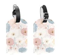 Etichette per bagagli per valigie, con motivo floreale primaverile color pastello, senza cuciture, confezione da 2 pezzi, con patta per la privacy e etichetta identificativa con nome, per donne e