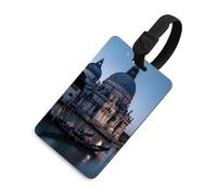 Etichette per bagagli per valigie in TPU con motivo Santa Maria Salute Venezia Italia, etichette per bagagli in TPU, simpatiche etichette per borse da viaggio, stile nero