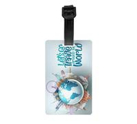Etichette per bagagli per valigie, Let's go Travel Around The World, etichette identificative per bagaglio da viaggio, etichette per valigie, essenziali da viaggio