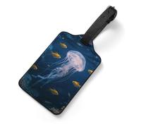 Etichette per bagagli personalizzate in pelle PU con lucciole profonde per valigie borse Etichette da viaggio portatili con biglietto da visita durevole etichetta per zaino da viaggio per donne e