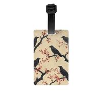 Etichette per bagagli Raven Blossom Branch con protezione della privacy per uomini e donne, per viaggi in aeroporto e in crociera