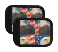 Etichette per bagagli realistiche con aquila calva e stelle americane, per valigie, 15 x 10,9 cm, Realistico Bald Eagle American Stars, Set of 2