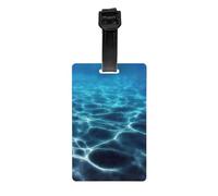 Etichette per bagagli resistenti blu con stampa oceanica profonda per valigie/borse da viaggio, etichette per valigie per una facile identificazione dei bagagli (taglia unica)