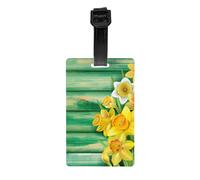 Etichette per bagagli resistenti con stampa di narcisi gialli e fiori per valigie/borse da viaggio, etichette per valigie per una facile identificazione dei bagagli (taglia unica)