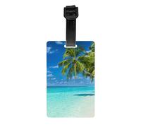 Etichette per bagagli romantiche con stampa spiaggia per valigia in PVC borsa da viaggio nome identificare etichette per donne uomini