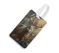 Etichette per bagagli stagionali di caccia ai cervi per valigie Etichette divertenti per identificazione bagagli Elegante etichetta per bagagli con anello bianco per appendere etichetta identificativa