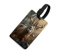 Etichette per bagagli stagionali di caccia ai cervi per valigie Etichette divertenti per identificazione bagagli Elegante etichetta per bagagli con anello nero per appendere l'etichetta identificativa