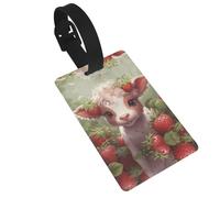 Etichette per bagagli stampate con mucca fragola nella foresta - Articoli da viaggio essenziali per la protezione della privacy, accessori per bagagli in PVC durevole