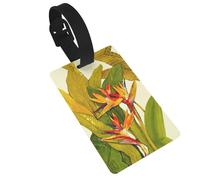 Etichette per bagagli stampate con uccello tropicale del paradiso con cinturino da polso, etichetta identificativa per valigie, accessori da viaggio in aereo