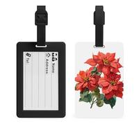 Etichette per bagagli vintage con stelle di Natale ad acquerello, etichette per bagagli da viaggio