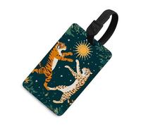 Etichette per bagagli vintage con tigre e leopardo, etichette per valigie, etichette da viaggio, etichette identificative, biglietti da visita, zaini per valigie
