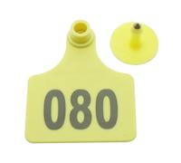 Etichette per bestiame, 100 set di marchi auricolari multicolori for bovini da allevamento numerati e vuoti(Gold)