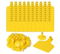 Etichette per bestiame, Confezione da 100 etichette auricolari di identificazione animale multicolore senza parola for bestiame 75x60 mm(Yellow)