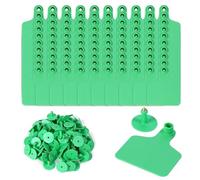 Etichette per bestiame, Confezione da 100 etichette auricolari di identificazione animale multicolore senza parola for bestiame 75x60 mm(Green)