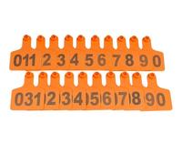 Etichette per bestiame, Etichette auricolari for bestiame in PE multicolori, dimensioni multiple, 100 pezzi numerati 001-500(Orange,7.5 * 10cm (2.95 * 3.93in) 001-100)