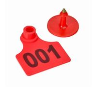 Etichette per bestiame, Marchi auricolari for bestiame TPU multicolore 100 pezzi Bovini Ovini Capre Suini(Red)