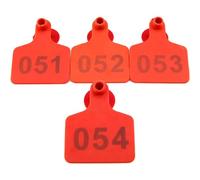 Etichette per bestiame, Marchi auricolari in plastica for bestiame 7,5x6,1 cm Multicolore Numerati 001-1000 Confezione da 100(Orange,801-900)