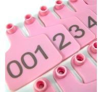 Etichette per bestiame, Marchi auricolari in plastica for bestiame 7,5x6,1 cm Multicolore Numerati 001-1000 Confezione da 100(Pink,901-1000)