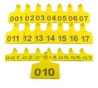 Etichette per bestiame, Marchi auricolari in plastica for bestiame 7,5x6,1 cm Multicolore Numerati 001-1000 Confezione da 100(Yellow,901-1000)