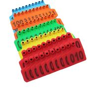 Etichette per bestiame, Marchi auricolari in plastica for bestiame 7,5x6,1 cm Multicolore Numerati 001-1000 Confezione da 100(Mixed Color,601-700)