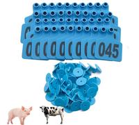 Etichette per bestiame, Marchi auricolari in plastica for bestiame, multicolori, dimensioni multiple, 001-500, confezione da 100 con pinze(Blue 4 * 5cm (1.57 * 1.96in),201-300)