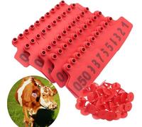 Etichette per bestiame, Marchi auricolari numerati for bovini, capre, maiali, cavalli, pecore, multicolore, 001-500(Red,301-400)