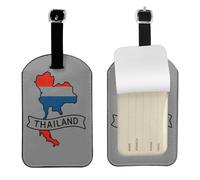 Etichette per borse con stampa della mappa della Thailandia, elegante etichetta per bagagli, 10,9 x 7,9 cm, accessorio da viaggio essenziale per valigie
