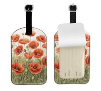 Etichette per borse con stampa di papaveri, 10,9 x 7,9 cm, accessorio essenziale da viaggio
