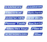 Etichette Per Cassetta Degli Attrezzi,12 Pezzi Organizzatore Utensili Con Etichette Magnetiche | per Carrelli in Acciaio,Per Casa Cassetto Armadio Garage Laboratorio