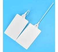 Etichette per cavi, 10 pezzi di etichette sicurezza antimanomissione, fascette numerate, lunghezza regolabile, plastica(White)