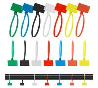 Etichette per cavi, 100 pezzi, etichette elettroniche multicolore per identificazione dei cavi, fascette con cerniera, con etichetta autobloccante in nylon, per elettronica, in nylon (colorate)