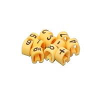 Etichette per cavi con numerazione, 10 Traliccio 0,5,75 1, 2, 4, 6, 16 25 35mm2 Marcatori for cavi gialli in PVC Tubi idraulici 0-9 Kit di numeri diversi(0.75mm2 1000pcs)