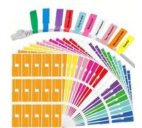Etichette per cavi in materiale PVC impermeabile e resistente agli strappi, colore casuale, scrivibili a mano e stampabili al laser, resistenti ai graffi, etichette per la gestione dei cavi, ampiament