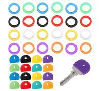Etichette per Chiavi Colorati,48 Pezzi Coprichiavi Colorate Gomma,Perfetti per Identificazione Chiavi,Copri Chiavi Colorati per Casa,Ufficio e Hotel,Copri Chiave Flessibili,Organizza le Tue Chiavi