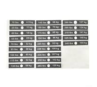 Etichette per impilare pesi per attrezzature fitness, adesivi numerici da 4 5 kg a 155 kg per macchine da palestra, resistenti ai graffi e rimozione senza tracce per la protezione delle attrezzature