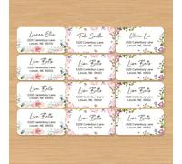 Etichette per indirizzi personalizzate con temi floreali - Adesivi per indirizzi di rispedizione personalizzabili per lettere, cartoline e pacchi regalo - Perfetti per uffici domestici, celebrazioni e