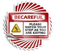 Etichette per la decorazione della casa divertente per garage bar Peel and Stick Wall Decor Sticky Back - Be Careful Please Watch Your Step As You are Exiting Car Window Decals for Women (8 x 12 cm