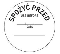 Etichette per la sicurezza alimentare - da utilizzare entro la data di scadenza.