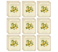 Etichette per limoncello per bottiglie di limoncello fatte in casa, 20 etichette adesive per bottiglie di limoncello, 6,3 x 7,6 cm, eleganti adesivi per vino al limone, per feste di nozze e vacanze