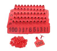 Etichette per orecchie in plastica per bestiame, 100 pezzi grandi dimensioni - Segnali auricolari in plastica per bestiame numeri 001-500 etichette animali agricoli identificazione del bestiame