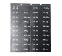Etichette per pesi fitness, materiale PP, rimozione senza tracce, chiaramente contrassegnate per una selezione efficiente del peso da 4,5 kg a 90,7 kg