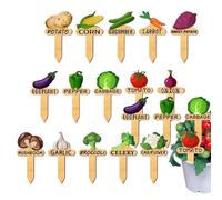 Etichette per piante da giardino - Set di 15 segnaverdure in legno per uso interno ed esterno, paletti per l'identificazione delle piante | Strumento pratico per l'organizzazione dei giardini per le a