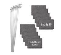 ETICHETTE PER PIANTE IN ARDESIA SET DI 10 RESISTENTI ALLE INTEMPERIE GIARDINO OR