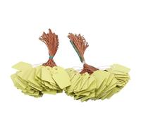 Etichette per piante in plastica da 200 pezzi, etichetta per fiori appesi Nome della pianta con filo Scrivi su entrambi i lati etichette per vasi da giardinaggio (Giallo)